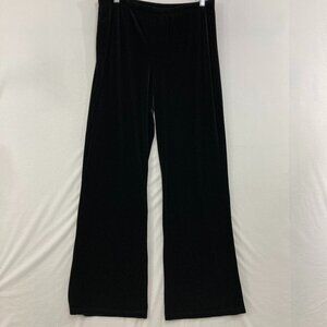 Baranda Large Black‎ Velvet Stretch Wide Leg Pants Canada Made Preppy